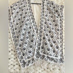 Anthropologie White Textured Duster
